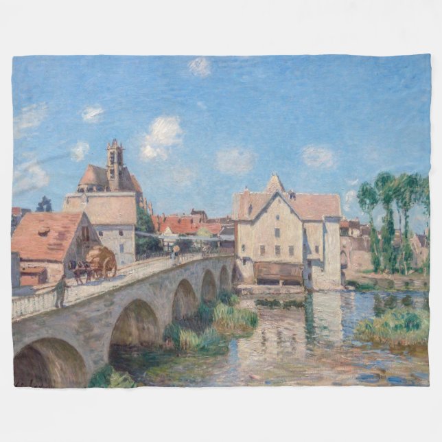 Couverture Polaire OEuvre d'Alfred Sisley - Le Pont de Moret (Devant (Horizontal))