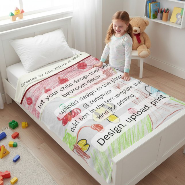 Couverture Polaire Œuvre d'art colorée abstraite d'enfant  (Créateur téléchargé)