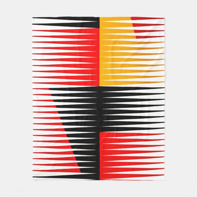 Couverture Polaire OEuvre rouge, noire et jaune (Devant)