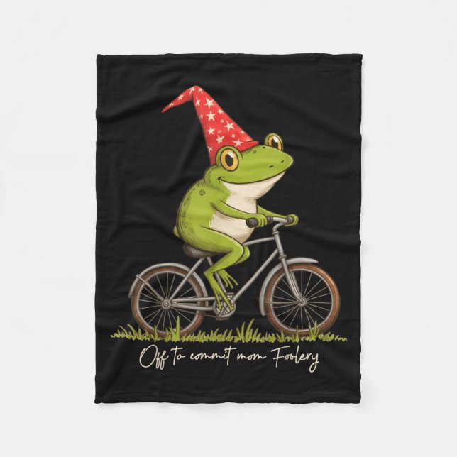 Couverture Polaire Off To Commit Mom Foolery Funny Frog Meme  (Devant)