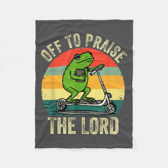 Couverture Polaire Off To Praise The Lord Funny Frog Bible Study Jesu (Devant)