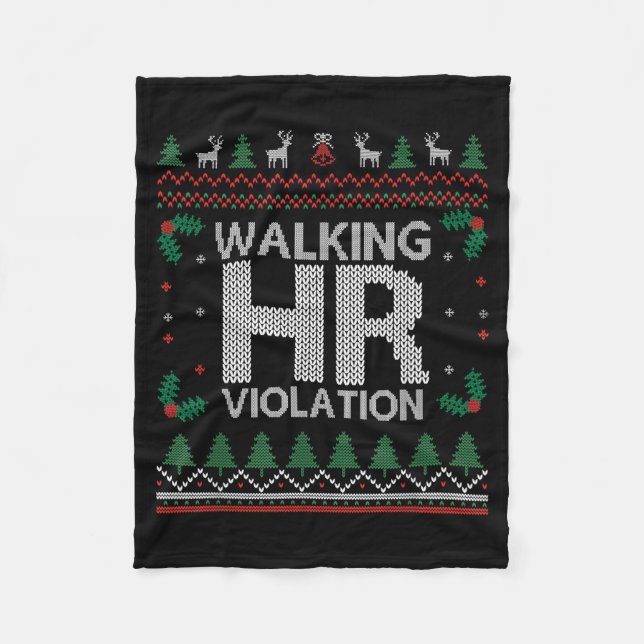 Couverture Polaire Office Ugly Christmas Funny Walking Hr Violation W (Devant)