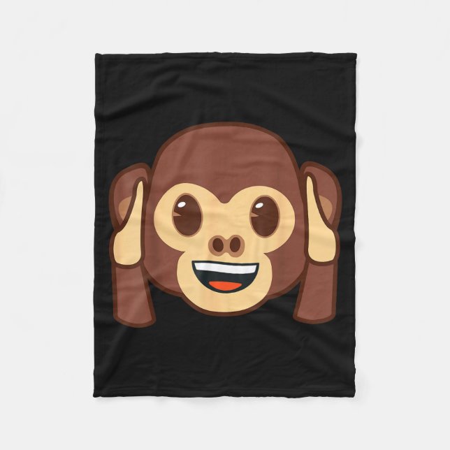 Couverture Polaire Official Emoji Monkey Holding Ears Yellow Smile Fa (Devant)