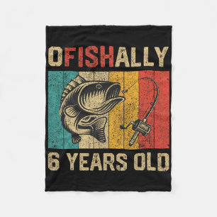 Couverture Polaire Officiellement 6 ans drôle de pêche anniversaire p