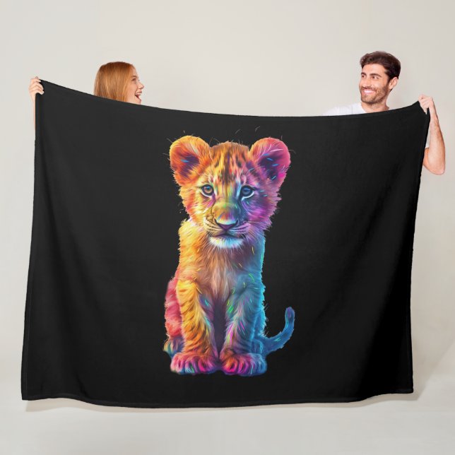 Couverture Polaire Oh Baby Big Cat Cub (En situation)