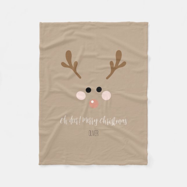 Couverture Polaire Oh cerf ! Joyeux Noël (Devant)