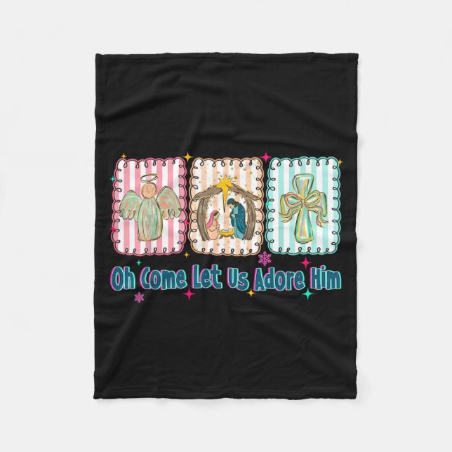 Couverture Polaire Oh Come Let Us Adore Him Christian Christmas Coque (Devant)