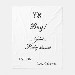 Couverture Polaire oh garçon fille baby shower ajouter nom date année