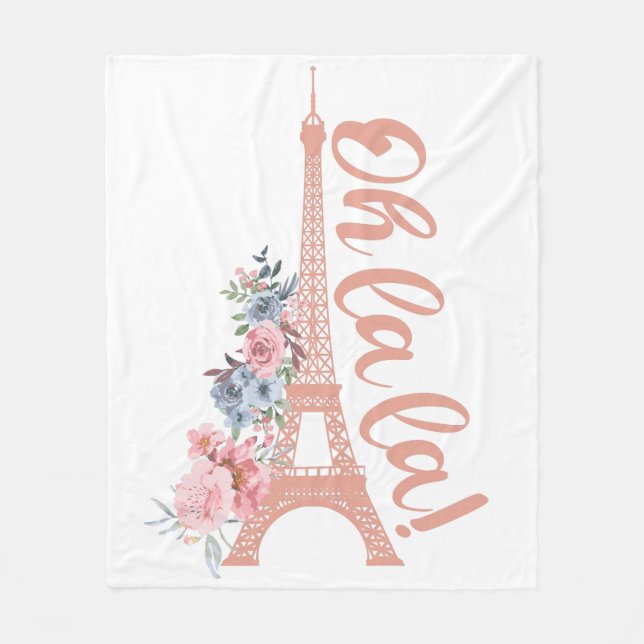 Couverture Polaire Oh La La - Tour Eiffel Paris France (Devant)