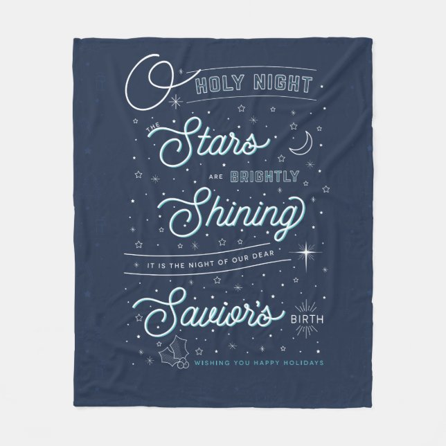 Couverture Polaire Oh, la nuit sainte Blanche-Tête de Noël (Devant)