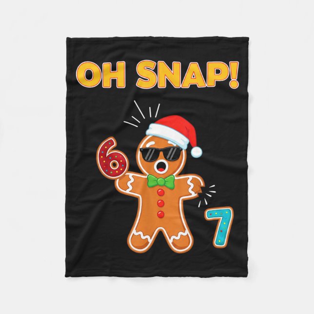 Couverture Polaire Oh Snap 67 Six Seven Meme Gingerbread Man Funny 67 (Devant)