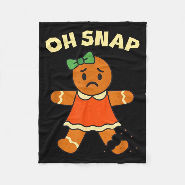 Couverture Polaire Oh Snap, Gingerbread Girl Cookie, Broken Leg, Funn (Devant)