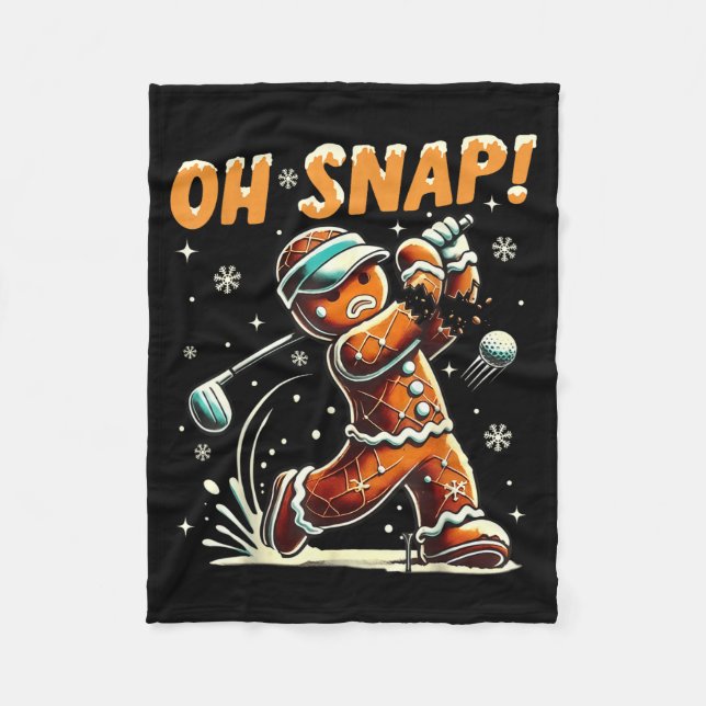 Couverture Polaire Oh Snap Gingerbread Golfer Golf Christmas Golfing  (Devant)