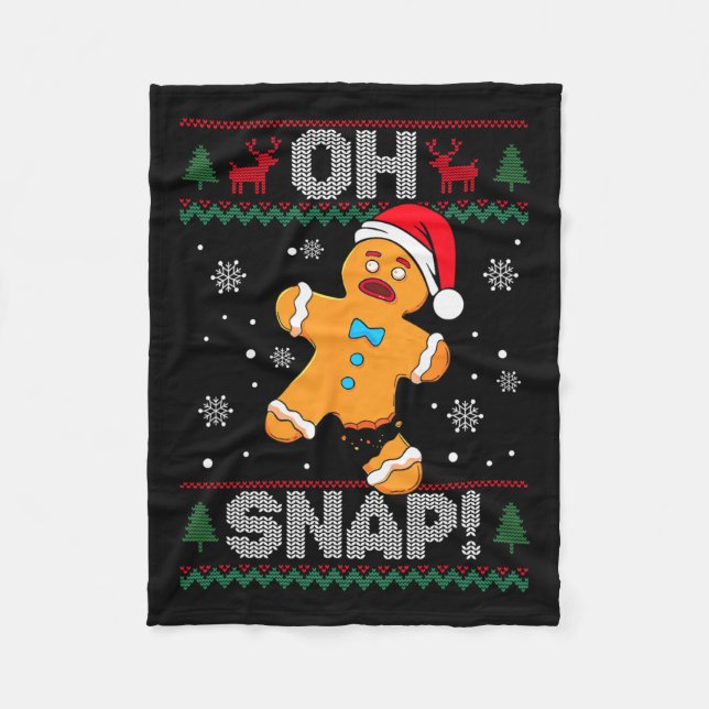 Couverture Polaire Oh Snap Gingerbread Homme Cookie Noël Funny Ugl (Devant)