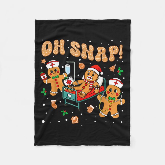 Couverture Polaire Oh Snap Gingerbread Nurse Funny Nursing Christmas  (Devant)