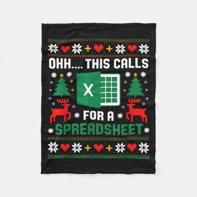 Couverture Polaire Oh This Calls For A Spreadsheet Christmas Santa Ex (Devant)