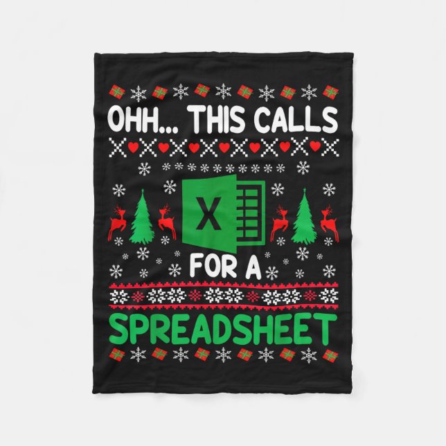 Couverture Polaire Oh This Calls For A Spreadsheet Christmas Sweater  (Devant)