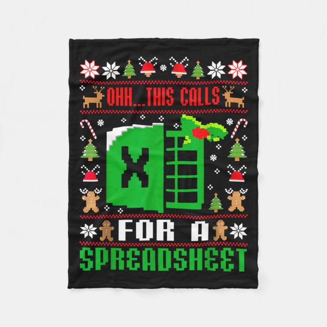 Couverture Polaire Oh This Calls For A Spreadsheet Christmas Sweater  (Devant)