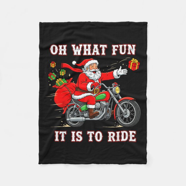 Couverture Polaire Oh What Fun It Is To Ride Motorcycle Biker Funny S (Devant)