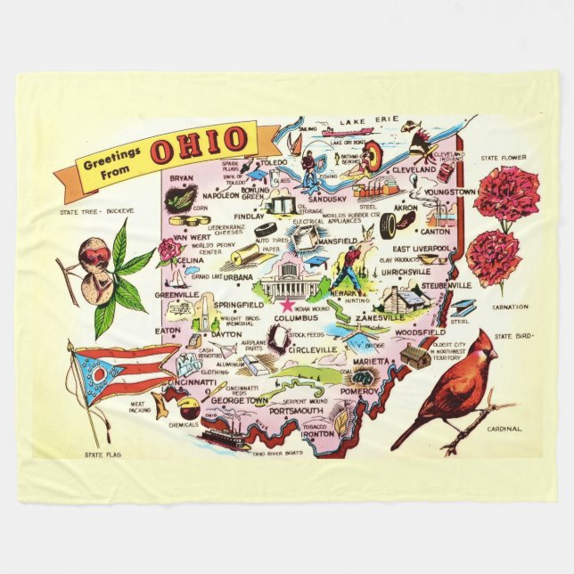 Couverture polaire Ohio Greetings (Devant (Horizontal))