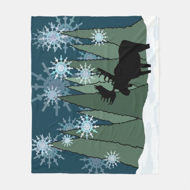 Couverture Polaire Oie dans la nuit silencieuse de neige (Devant)