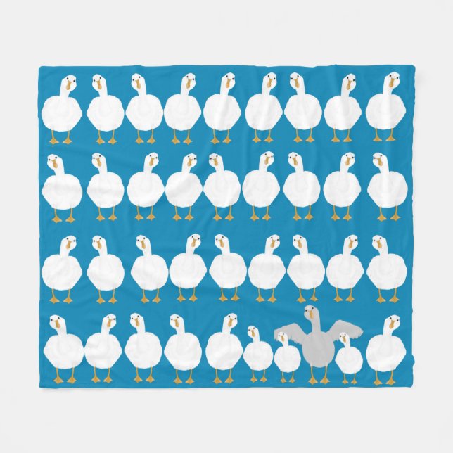 Couverture Polaire Oie Qui Fleece Blanche (Devant (Horizontal))