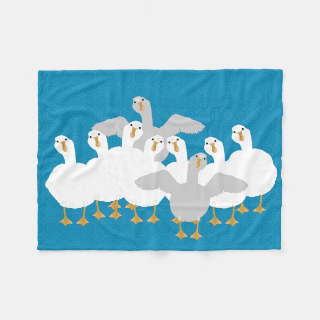 Couverture Polaire Oie Qui Petite Blanche En Fleece (Devant (Horizontal))