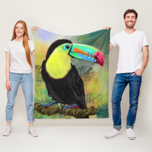 Couverture Polaire Oiseau exotique tropical du Toco Toucan