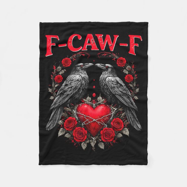 Couverture Polaire Oiseau noir drôle F-caw-f Anti Saint Valentin Céli (Devant)