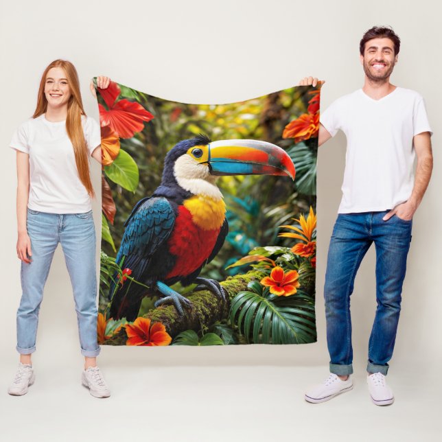 Couverture Polaire Oiseau Toucan coloré (En situation)