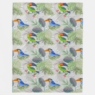 Couverture Polaire Oiseau Toucan mignon, Motif de tous les jours, Aqu