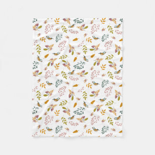 Couverture Polaire Oiseaux colorés sur un arrière - plan à fleurs