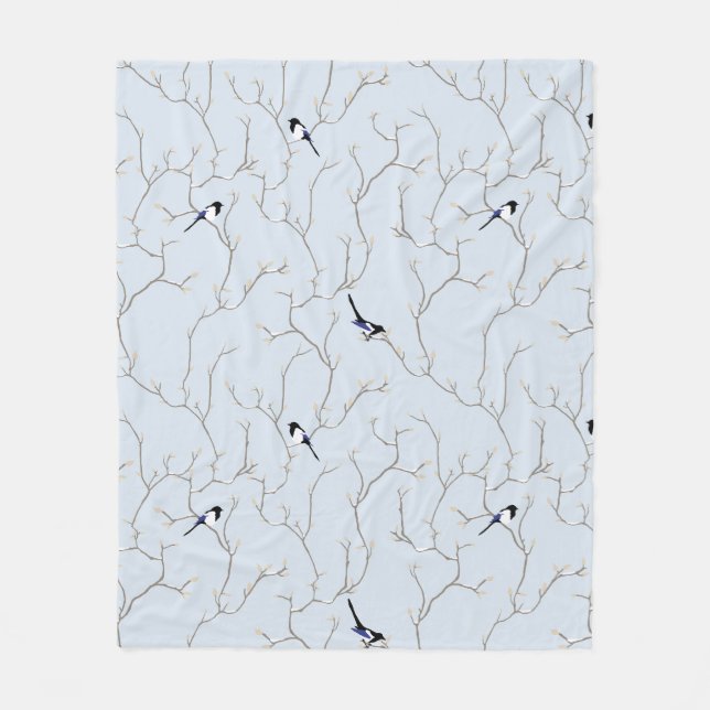 Couverture Polaire Oiseaux d'hiver (Devant)