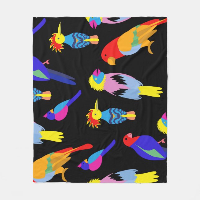 Couverture Polaire Oiseaux exotiques Paradis Toucan Motif (Devant)