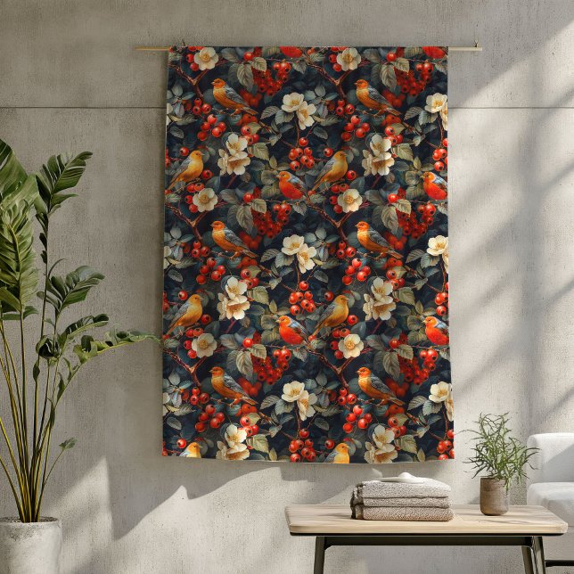 Couverture Polaire Oiseaux floraux Blanket Automne Automne Confort et (Floral Birds Blanket Autumn Fall Comfort and Style)