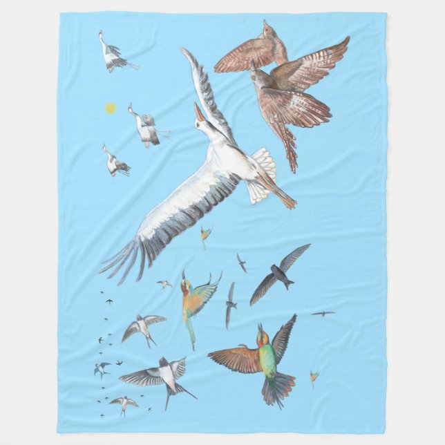 Couverture Polaire Oiseaux migrateurs traçant leurs vols Illustration (Devant)