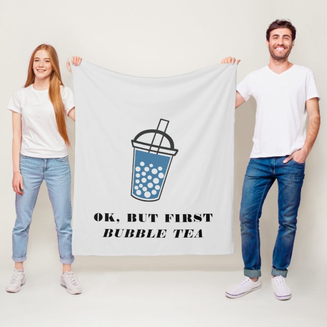 Couverture Polaire Ok Mais Premier Tea Buble Personnalisé (En situation)