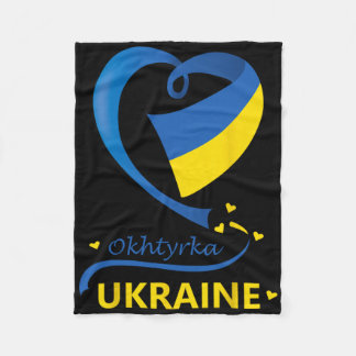 Couverture Polaire Okhtyrka Ukraine Drapeau National Emblème du cœur 