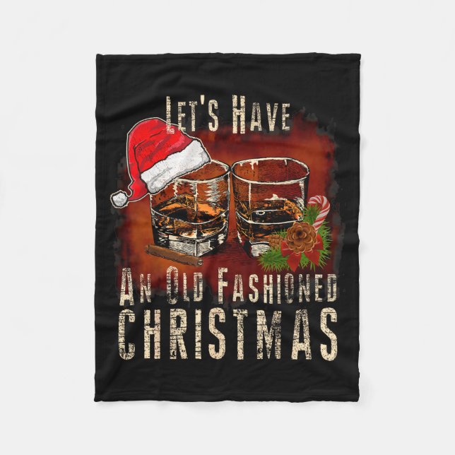 Couverture Polaire Old Fashioned Whiskey Christmas - Bourbon Tail Dri (Devant)