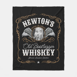 Couverture Polaire Old Moonshine Whiskey Étiquette AJOUTER PHOTO Nom