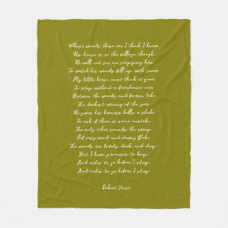 Couverture Polaire Olive Green Custom Poem Song Lyric Quote 
