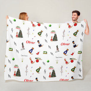 Couverture Polaire Oliver La Loutre Noël Motif Aléatoire