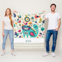 OLIVIA - Filles Nom Cadeau - COZY Folk Art CAT