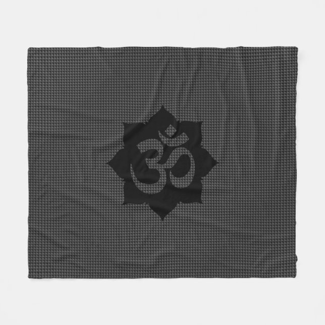 Couverture Polaire OM Lotus Spiritualité Yoga en fibre de carbone (Devant (Horizontal))