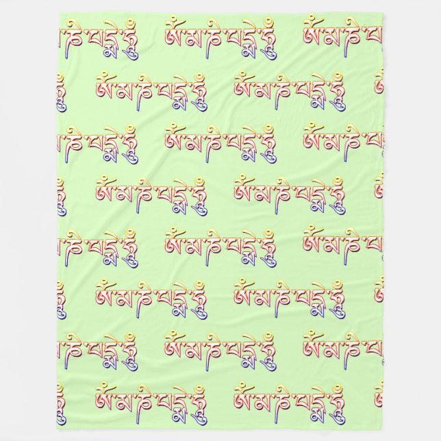 Couverture Polaire OM MA NI PADME HUM - Mantra sanskrit tibétain 4 (Devant)