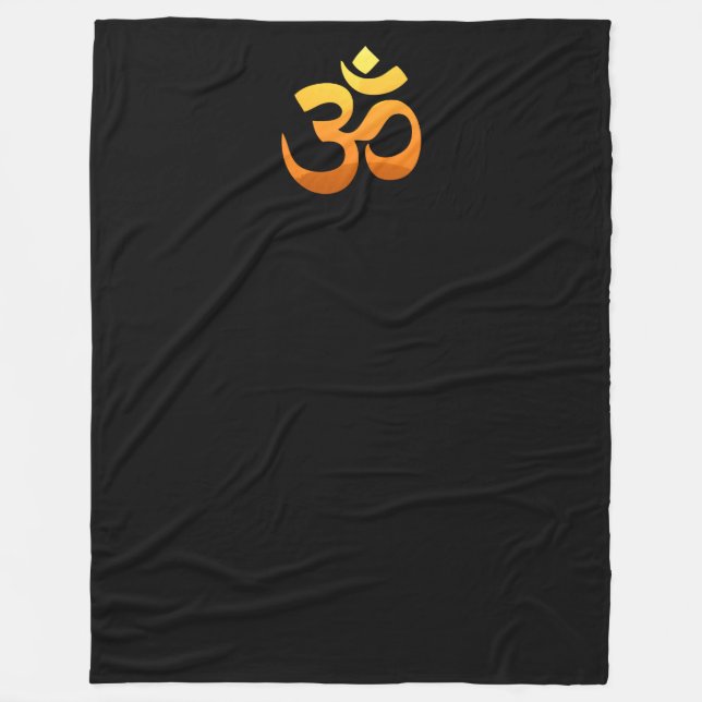 Couverture Polaire Om Mantra Symbole Or Soleil Méditation Yoga (Devant)