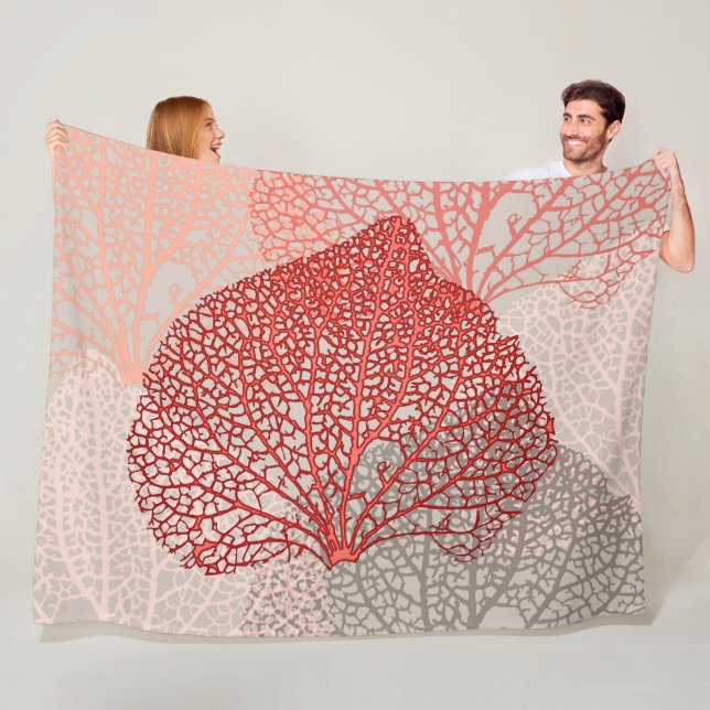 Couverture Polaire Ombre corail (En situation)
