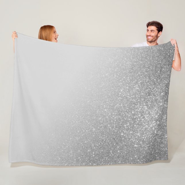 Couverture Polaire Ombre de dégradé de Parties scintillant en argent  (En situation)