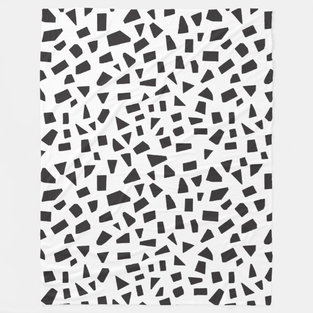 Couverture Polaire Ombres - Noir sur Blanc (Devant)