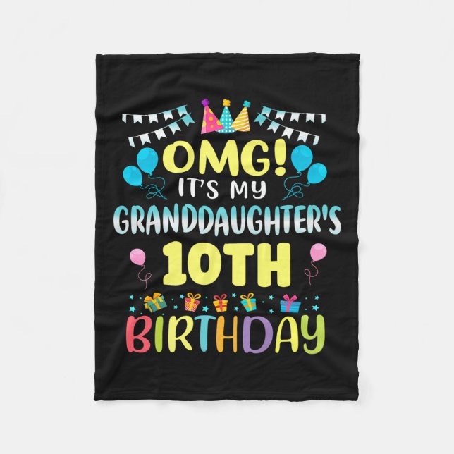Couverture Polaire Omg Its My Granddaughters 10th Birthday Sweet 10 Y (Devant)